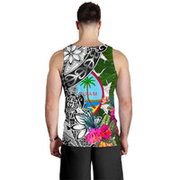 Guam Men's Tank Top White - Turtle Plumeria Banana Leaf - Polynesian Pride