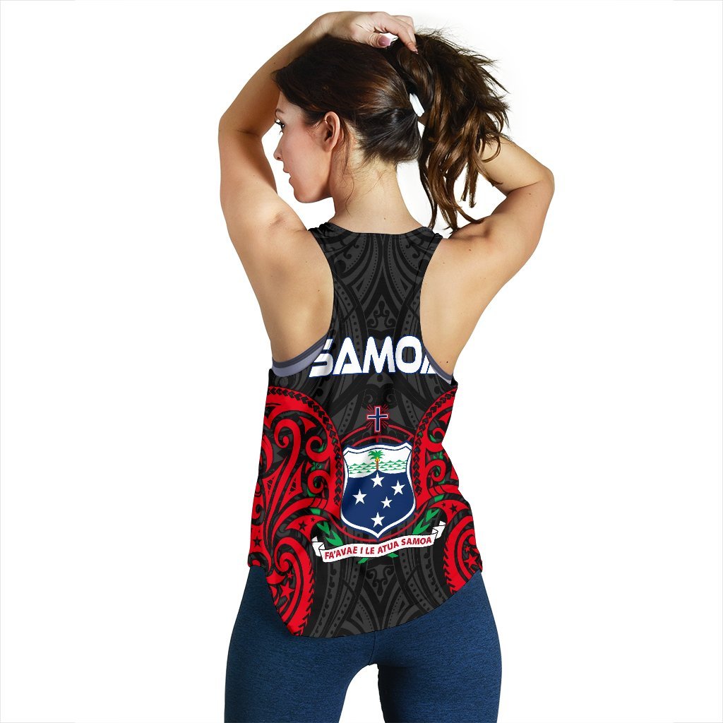 Samoa Polynesian Custom Personalised Women's Racerback Tank - Samoan Spirit - Polynesian Pride