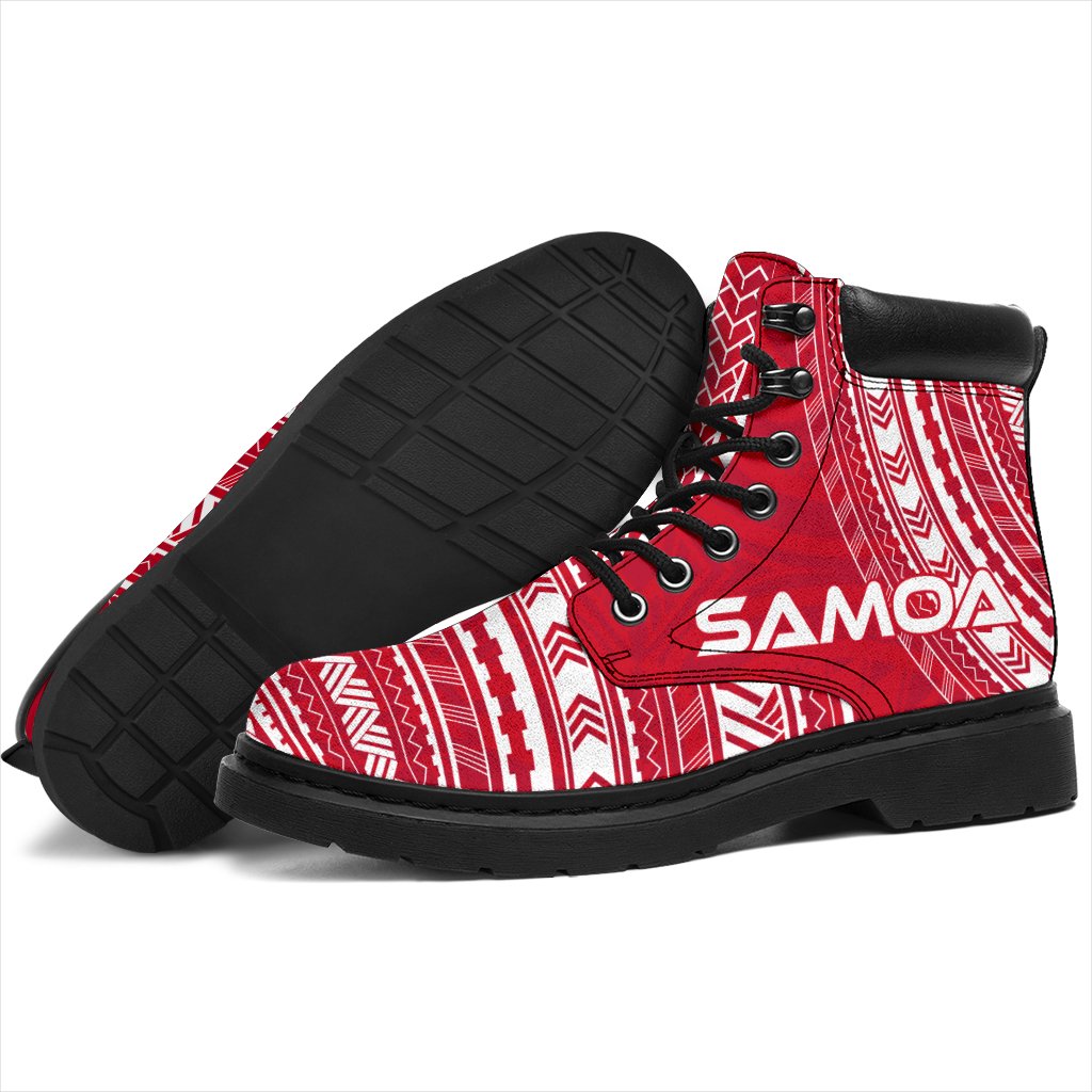 Samoa Leather Boots - Polynesian Flag Chief Version - Polynesian Pride