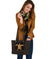 Personalized - Hawaii Turtle Golden Pattern Small Leather Tote Bag - Polynesian Pride