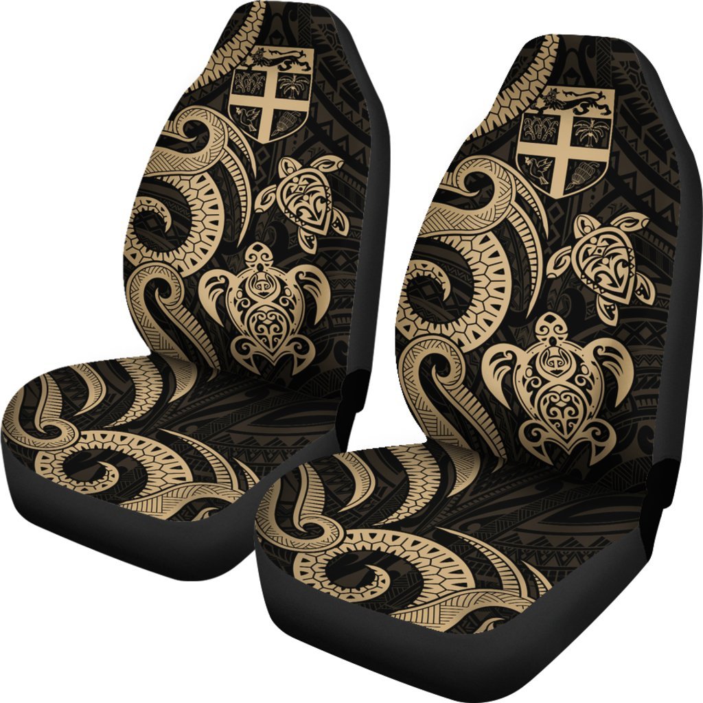 Fiji Polynesian Car Seat Covers - Gold Tentacle Turtle - Polynesian Pride