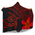 hawaiiHooded Blanket - Hawaii Turtle Plumeria Red - Polynesian Pride