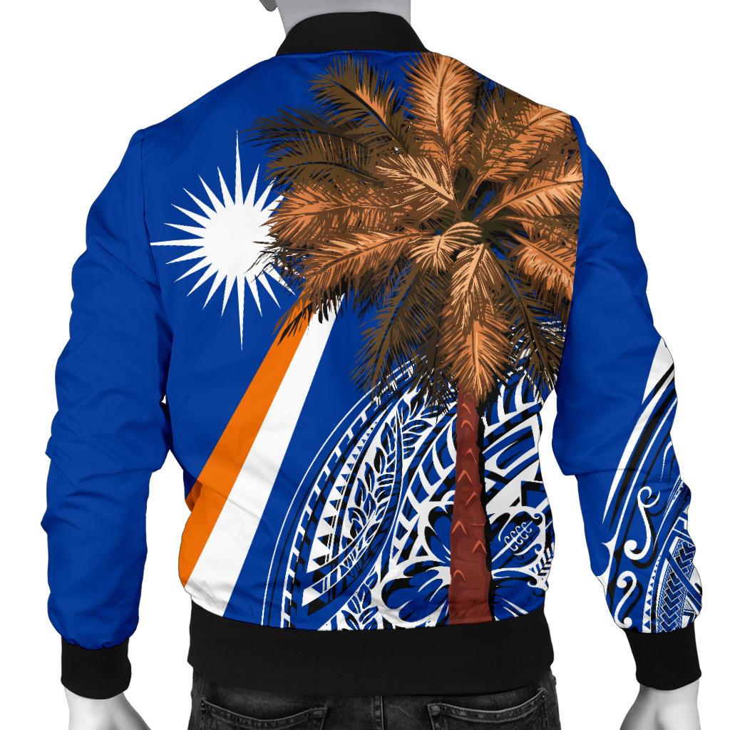 Mashall Islands Polynesian Men's Bomber Jacket - Palm Tree - Polynesian Pride