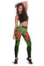 Tonga Women's Leggings - Hibiscus Flowers Green Color Style - Polynesian Pride