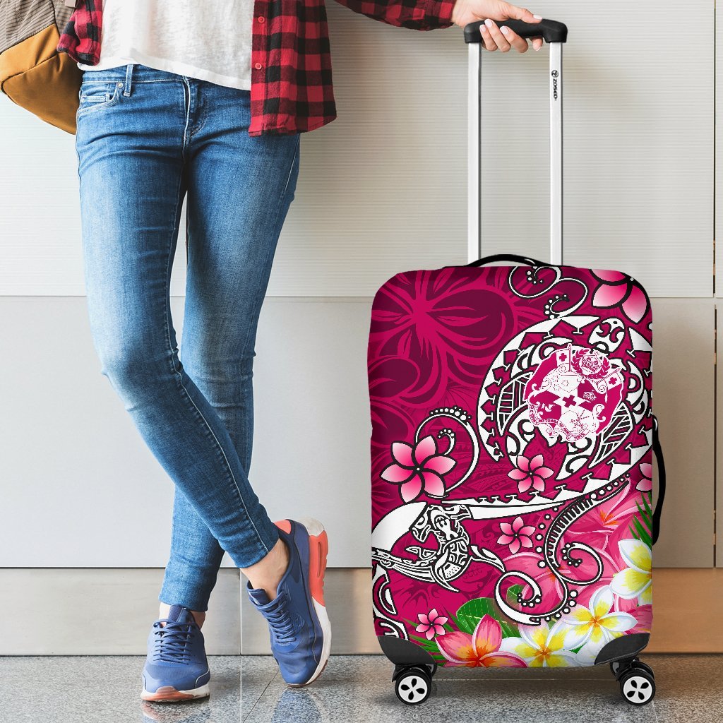 Tonga Luggage Covers - Turtle Plumeria (Pink) Pink - Polynesian Pride