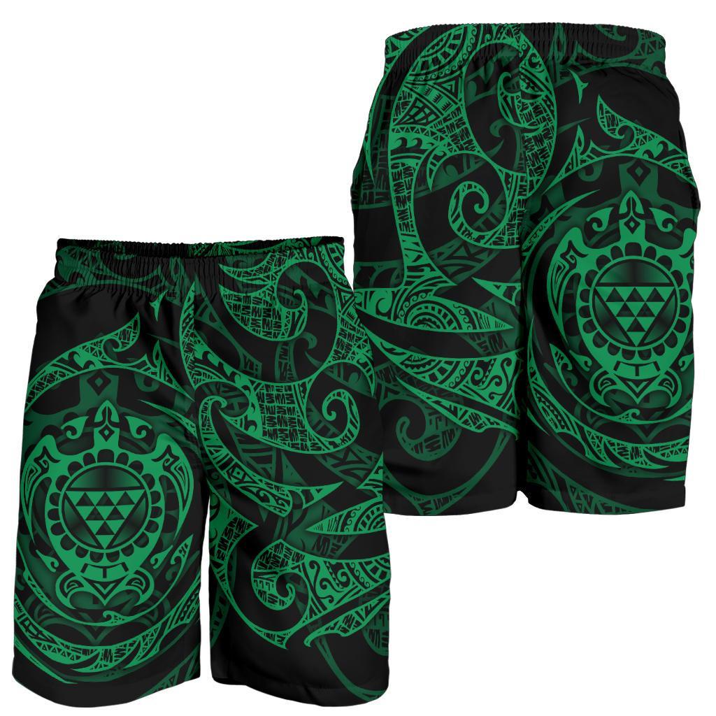 Polynesian Hawaii Men's Short - Green Turtle Tribal Green - Polynesian Pride