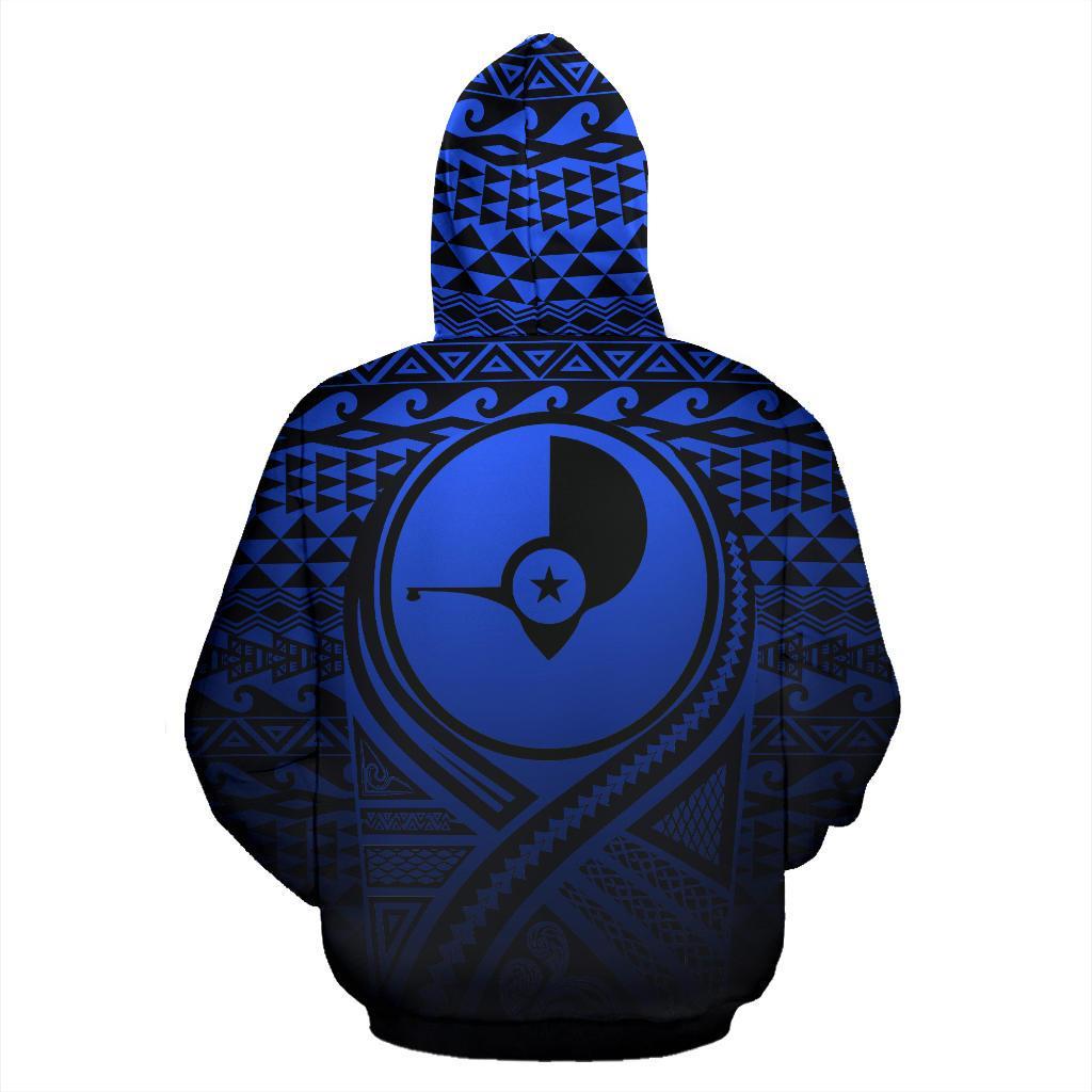 Yap All Over Zip up Hoodie Lift up Blue - Polynesian Pride