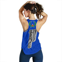 Pohnpei Flag Women's Racerback Tank Micronesian Pattern - Polynesian Pride