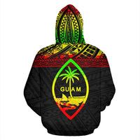 Guam Polynesian All Over Custom Hoodie Reggae Horizontal Style - Polynesian Pride