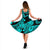 Polynesian Midi Dress - Black Turtle Cyan - Polynesian Pride