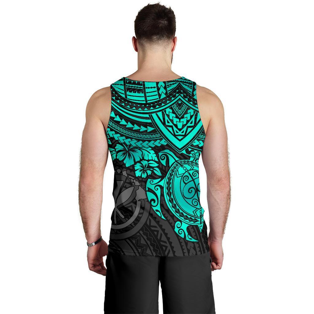 Polynesian Hawaii Men's Tank Top - Turquoise Turtle - Polynesian Pride