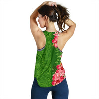 Hawaii Tropical Flower Polynesian Women's Tank Top - Curtis Style - Green - Polynesian Pride