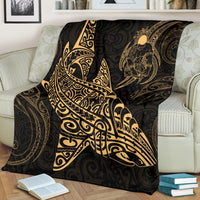 Shark Polynesian Blanket - Polynesian Tattoo Gold - Polynesian Pride