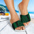 Poly Tribal Slide Sandals Green White - Polynesian Pride