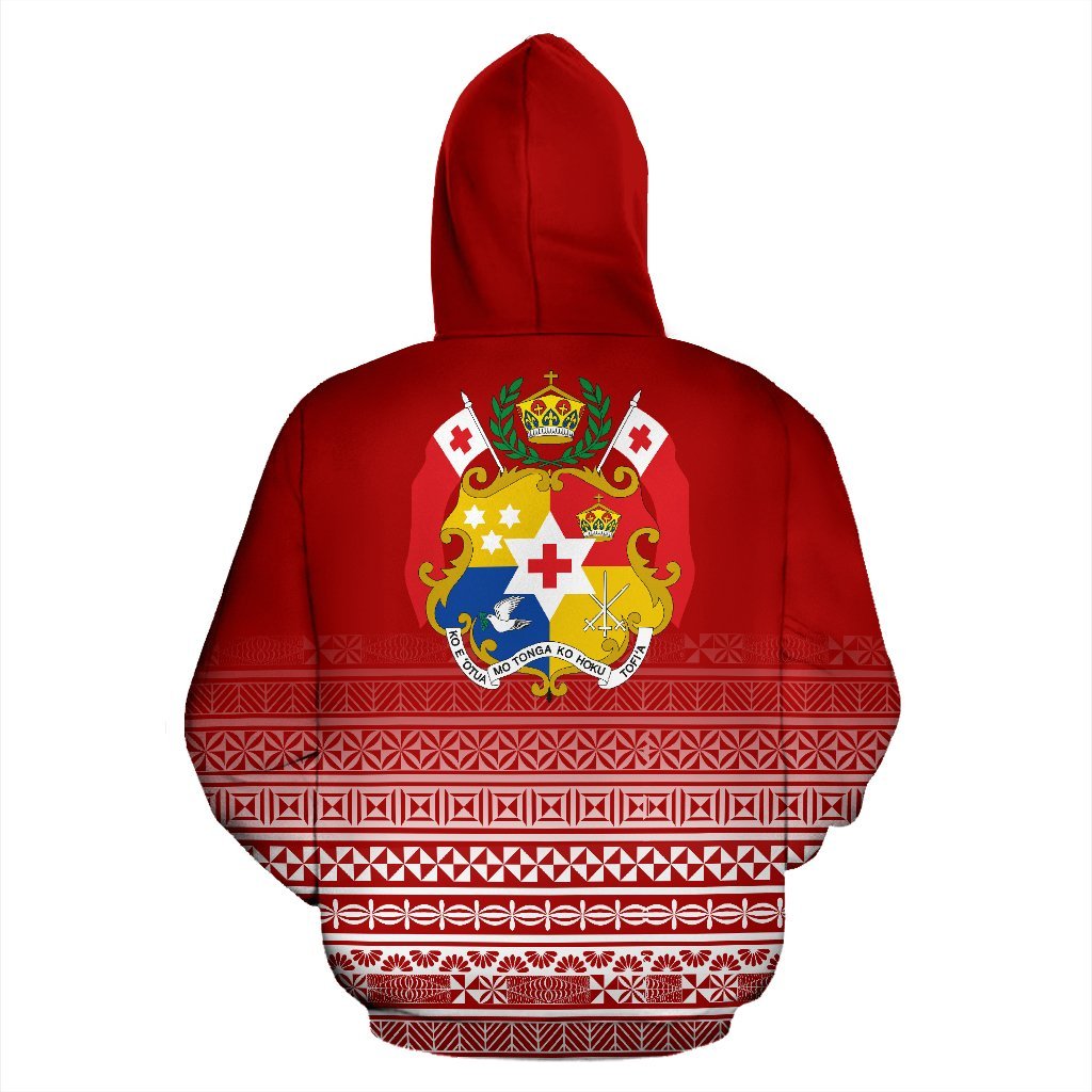 Tonga Zipper Hoodie Tonga 676 Phone Code Flag Coat of Arms - Polynesian Pride