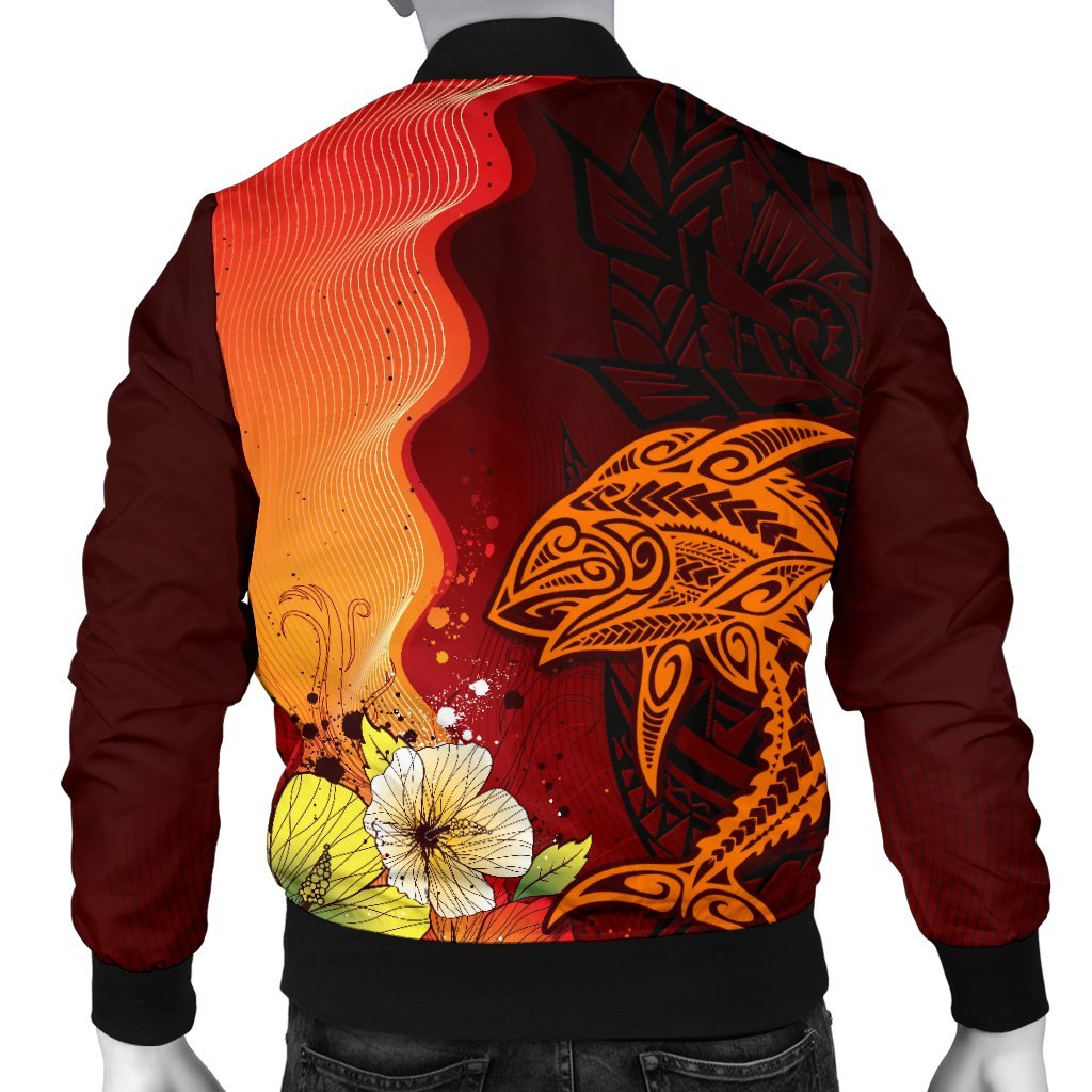 Fiji Men's Bomber Jacket - Tribal Tuna Fish - Polynesian Pride