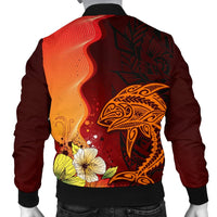 Fiji Men's Bomber Jacket - Tribal Tuna Fish - Polynesian Pride