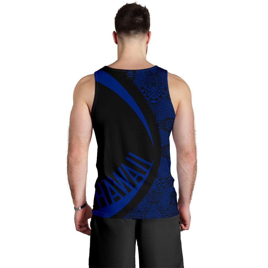 Hawaii Turtle Polynesian Men's Tank Top - Circle Style - Blue AH - Polynesian Pride