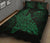 Polynesian Quilt Bed Set - Polynesian Green Shark Warrior Tattoo - Polynesian Pride