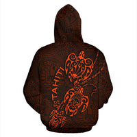 Tahiti Polynesian Family Turtles Hoodie Orange - Polynesian Pride