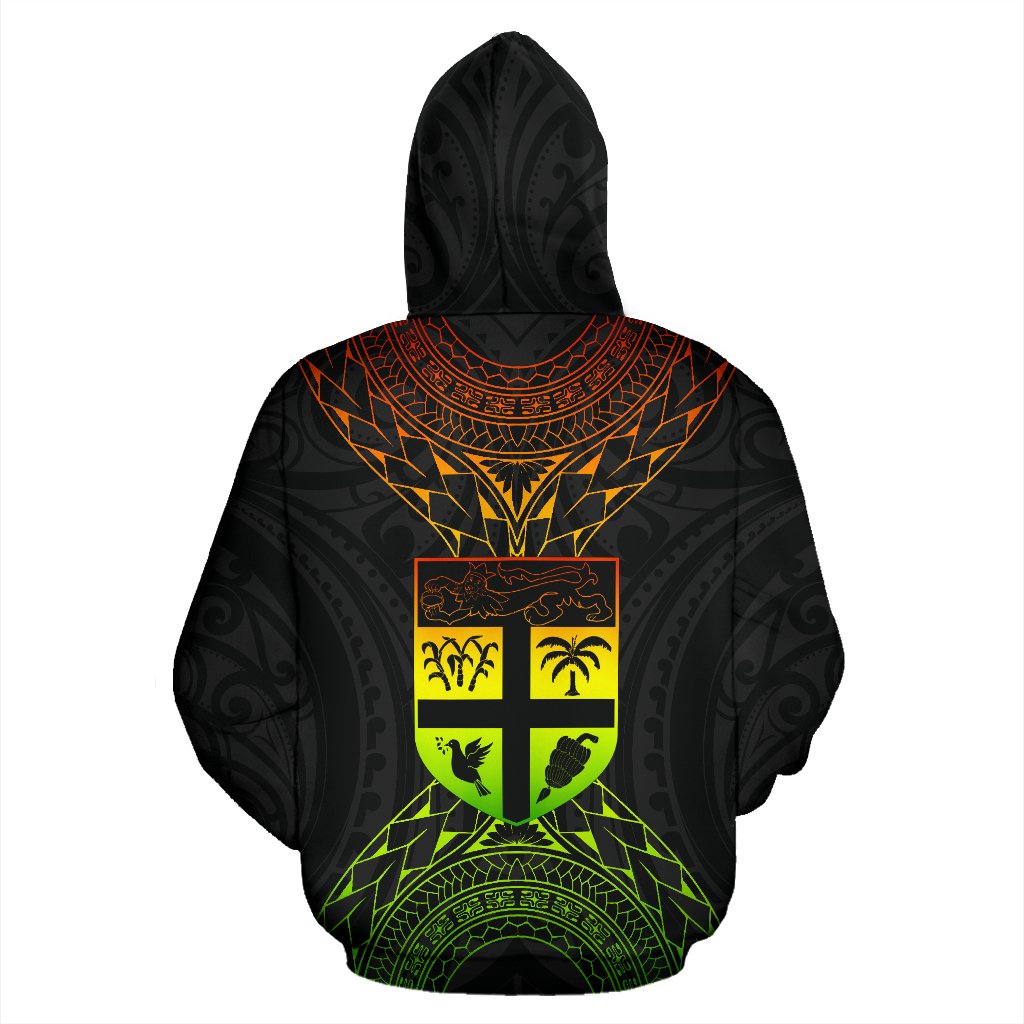 Fiji Map All Over Zip up Hoodie Polynesian Style - Polynesian Pride