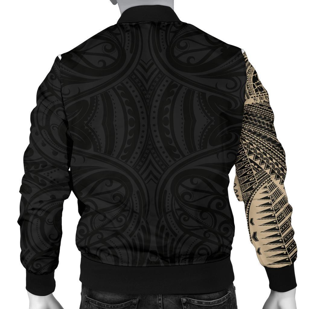 Samoa Tribal Maori Tattoo Roman Reigns Bomber Jacket for Men Gold - Polynesian Pride