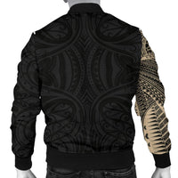 Samoa Tribal Maori Tattoo Roman Reigns Bomber Jacket for Men Gold - Polynesian Pride