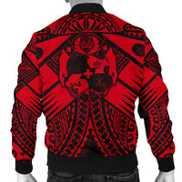 Tonga Polynesian Men's Bomber Jacket - Tonga Red Seal with Polynesian tattoo - Polynesian Pride