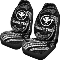 Hawaii Polynesian Custom Personalised Car Seat Covers - White Tribal Wave - Polynesian Pride