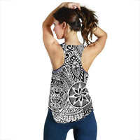 Polynesian Hawaiian Style Tribal Tattoo White Women's Racerback Tank Top - Polynesian Pride