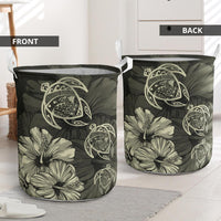 Hibiscus Turtles Hawaii Laundry Basket Beige AH - Polynesian Pride