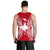 Papua New Guinea Polynesian Men Tank Top Map Red White - Polynesian Pride