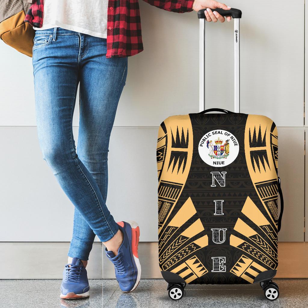 Niue Luggage Cover - Polynesian Tattoo Gold - Polynesian Pride