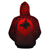 Papua New Guinea All Over Hoodie Lift up Red - Polynesian Pride