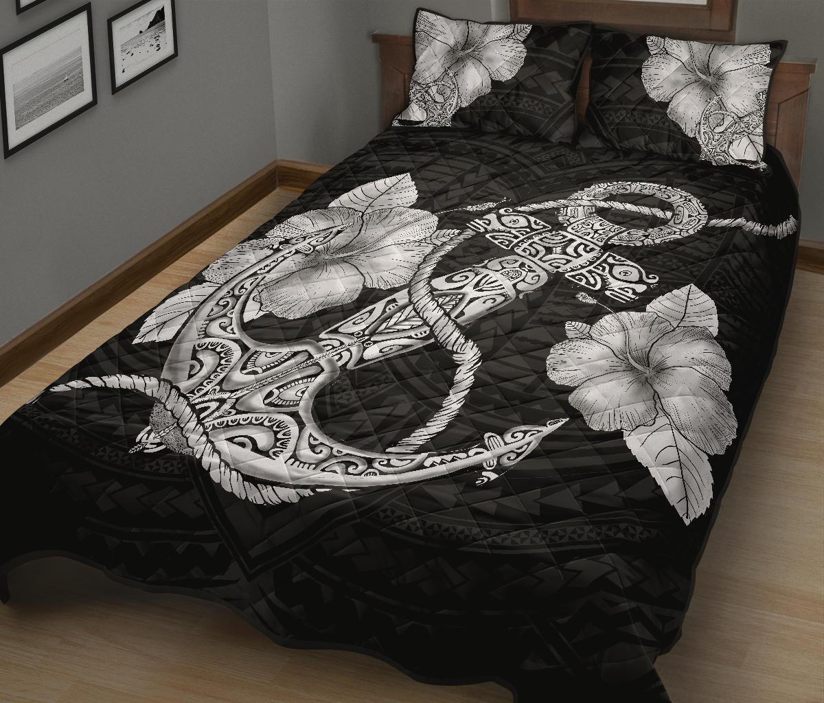 Anchor Poly Tribal Quilt Bed Set - Polynesian Pride