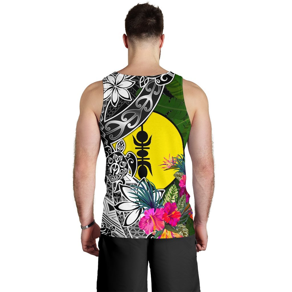 New Caledonia Men Tank Top - Turtle Plumeria Banana Leaf - Polynesian Pride