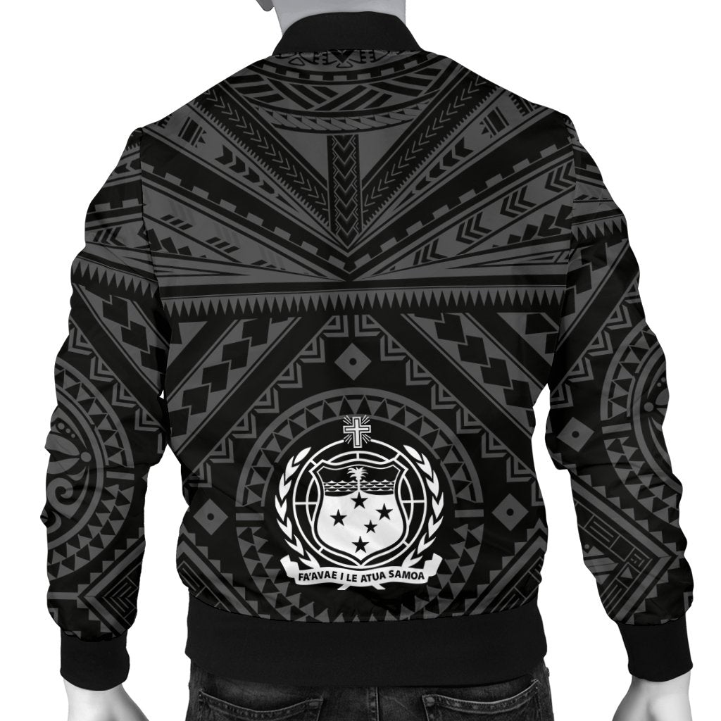 Samoa Personalised Men's Bomber Jacket - Samoa Seal In Polynesian Tattoo Style - Polynesian Pride