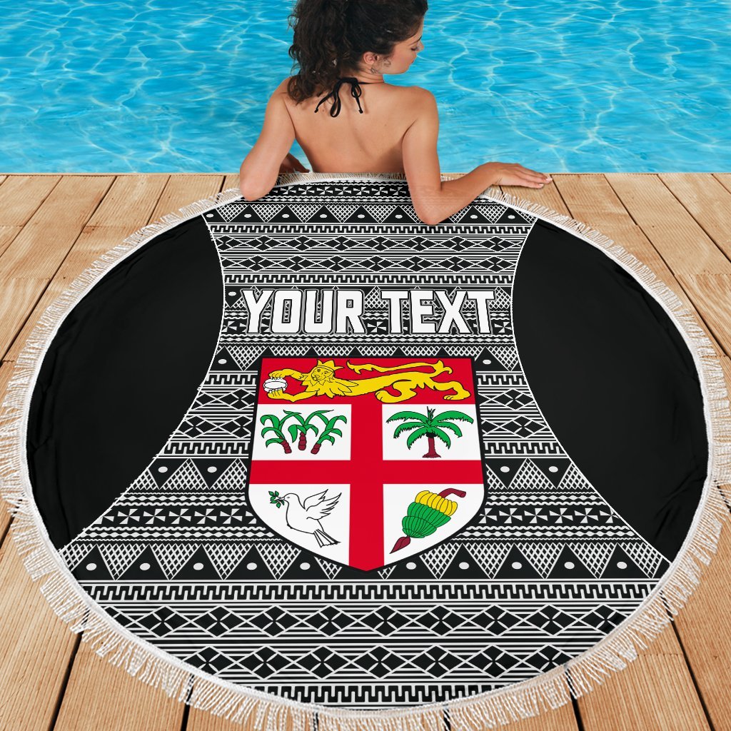 Fiji Custom Personalised Beach Blanket - Tapa Pattern Sport Style - Polynesian Pride
