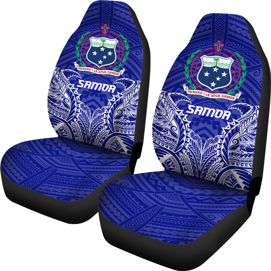 Samoa Car Seat Covers - Samoa Coat Of Arms Premium - A7 Universal Fit Blue - Polynesian Pride