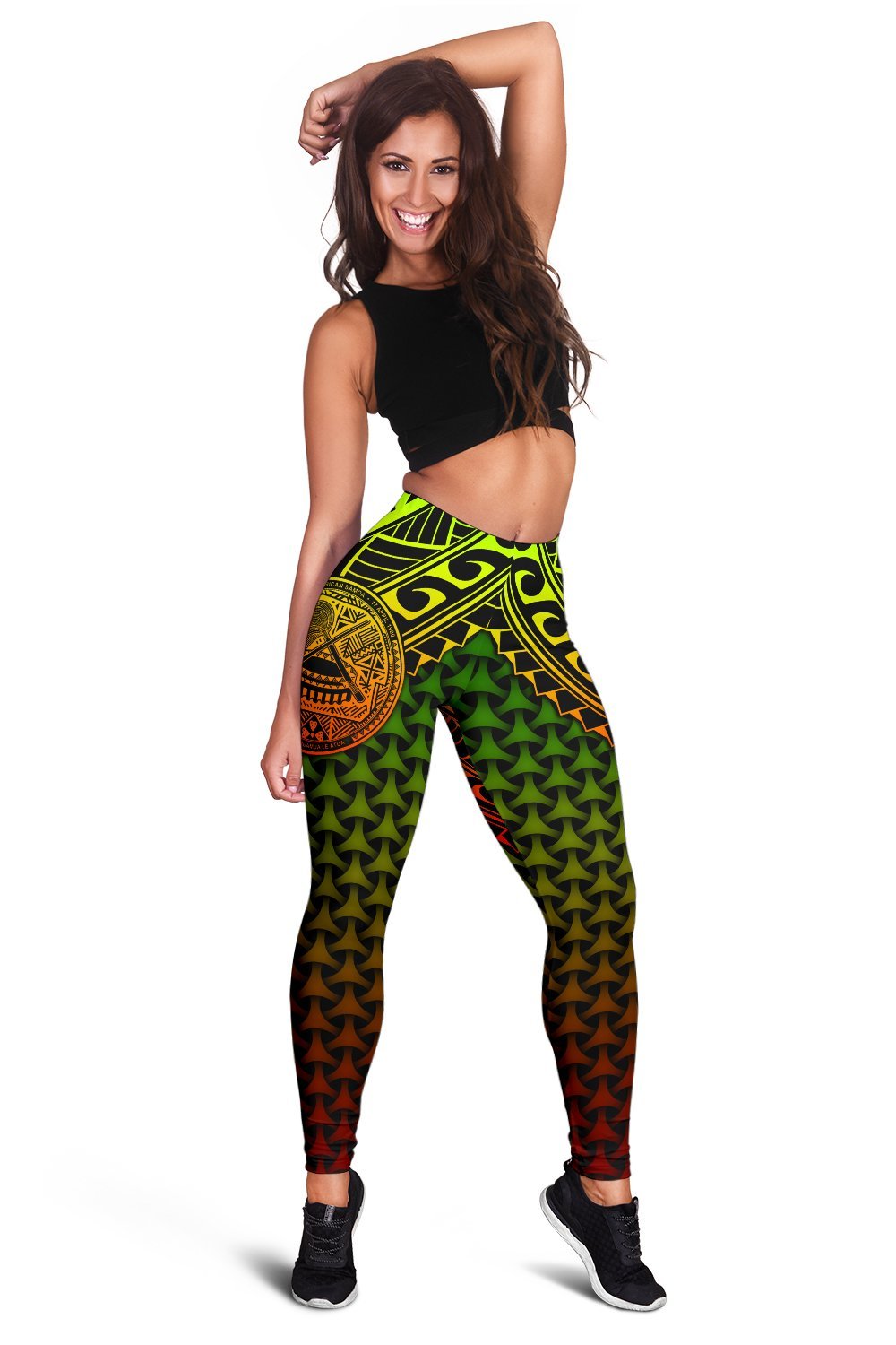 Polynesian American Samoa Women's Leggings - Reggae Vintage Polynesian Patterns - Polynesian Pride