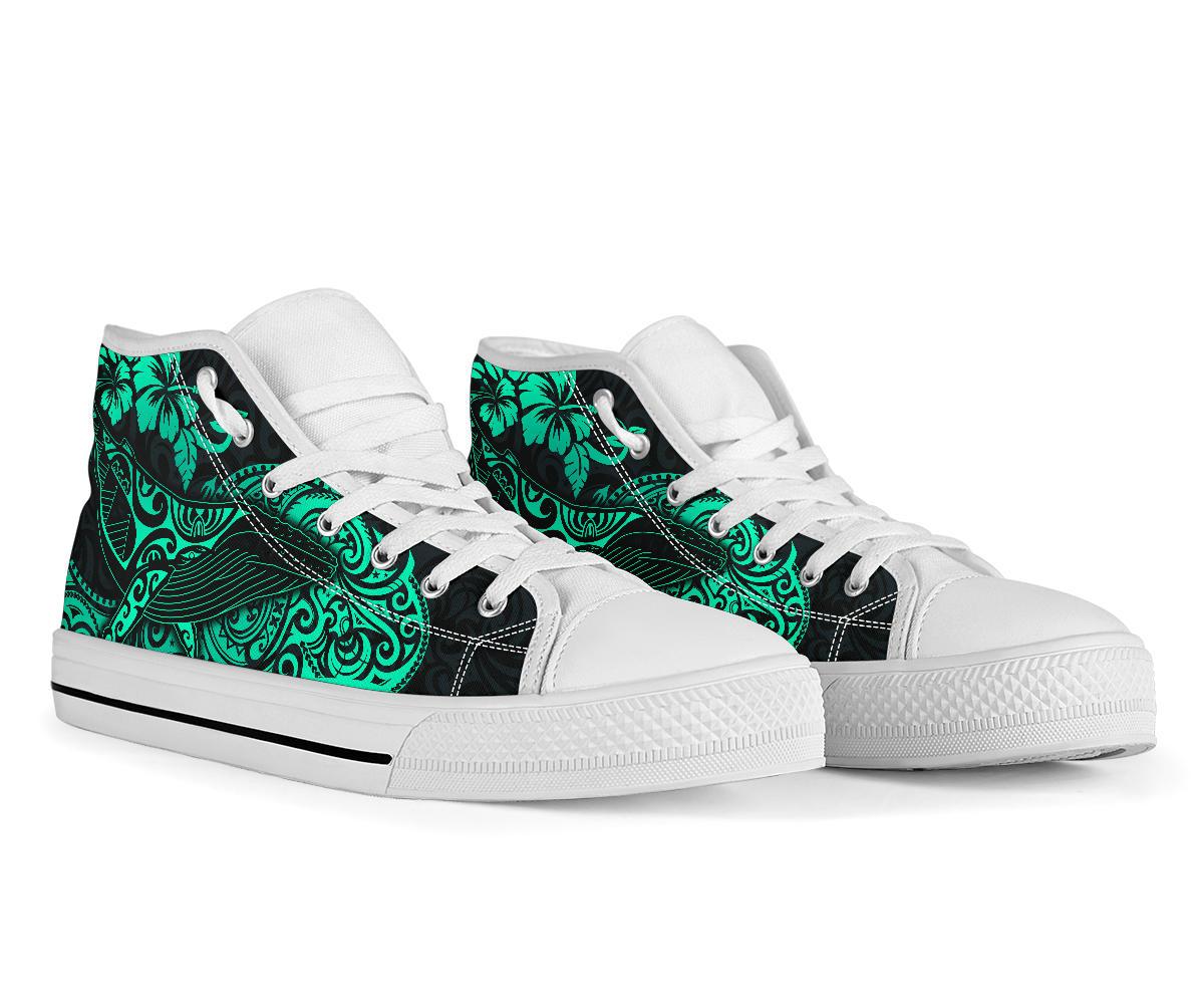 Polynesian Hawaii High Top - Polynesian Turquoise Humpback Whale - Polynesian Pride