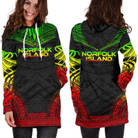 Norfolk Island Women's Hoodie Dress - Polynesian Reggae Chief - Polynesian Pride