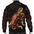 Tahiti Polynesian Men's Bomber Jacket - Turtle With Blooming Hibiscus Gold - Polynesian Pride