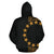 Cook Islands Polynesian Zip up Hoodie Line Gold - Polynesian Pride