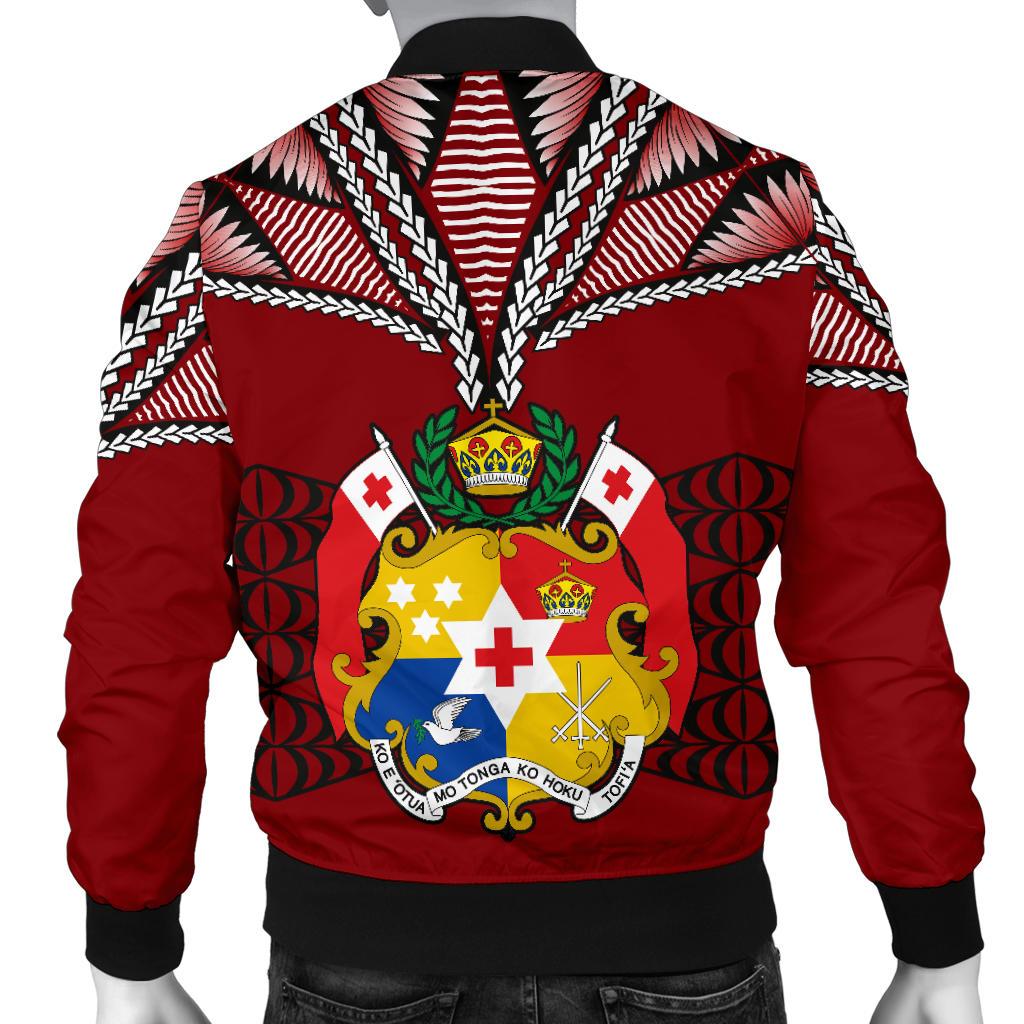 Tonga Polynesian Men's Bomber Jacket - Tongan Ngatu Pattern - Polynesian Pride