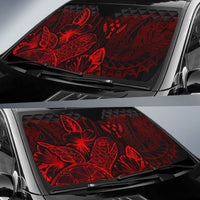 Kosrae Auto Sun Shades Turtle Hibiscus Red - Polynesian Pride