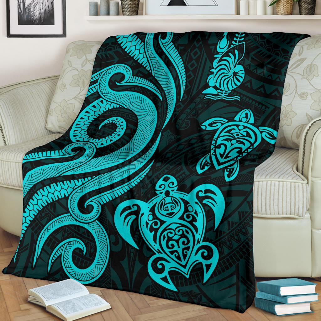 New Caledonia Premium Blanket - Turquoise Tentacle Turtle - Polynesian Pride