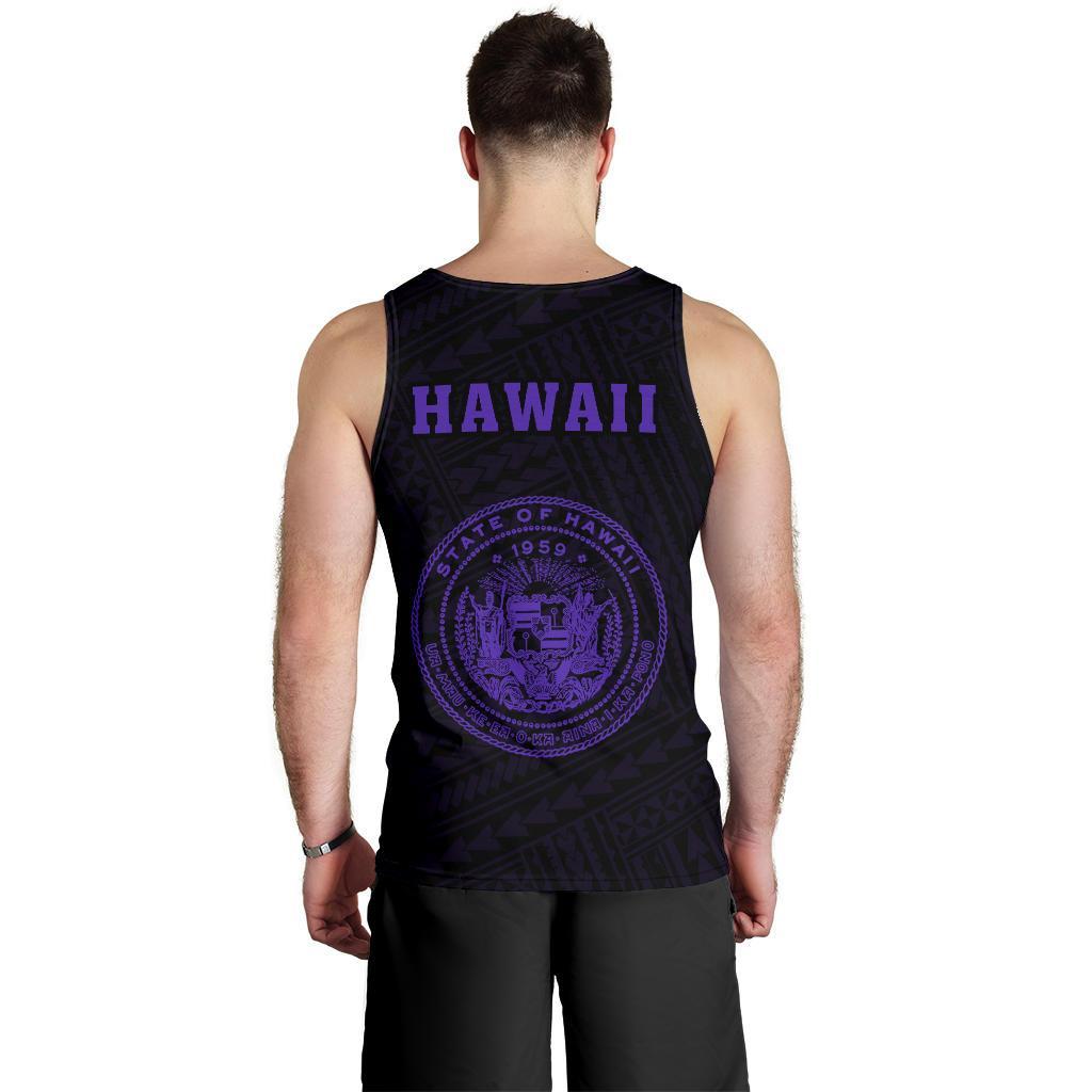 Hawaii Kakau Polynesian Coat Of Arms Men's Tank Top - Purple - Polynesian Pride