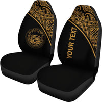Hawaii Personalised Custom Car Seat Covers - Hawaii Seal Polynesian Gold Curve - Polynesian Pride