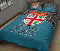 Fiji Quilt Bed Set - Fiji Flag Polynesian Blue Version - Polynesian Pride